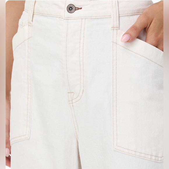 Frye Women's Utility Barrel Jeans Color Bone - Picture 5 of 6